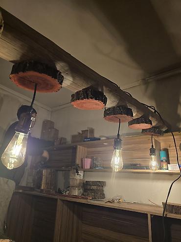 Люстры: Люстра из дерева Подвесной светильник в стиле лофт/рустик из массива — 6