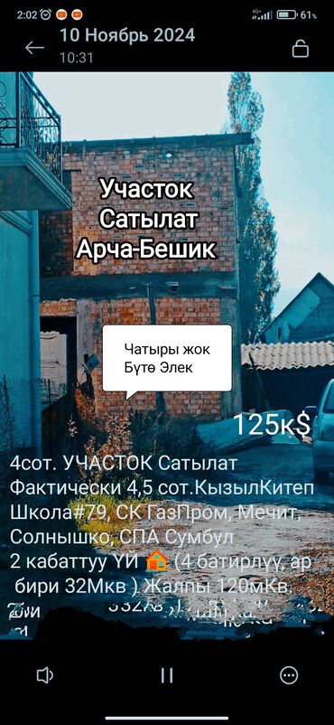 продаю дом под бизнес бишкеке: 4 соток, Для бизнеса, Красная книга, Тех паспорт