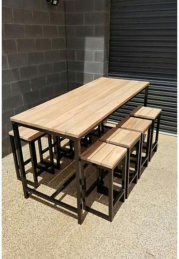 nil group: Metall karkaslı ağac mebel dəstləri - Material: qalın divarlı qara — 6