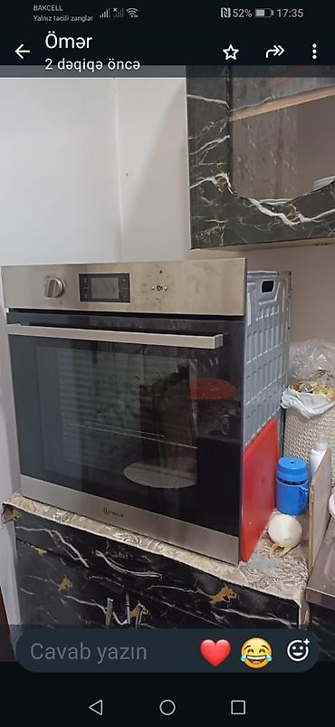 İnoks və qara şüşə ön panelli, quraşdırılan elektrik sobası. Ön