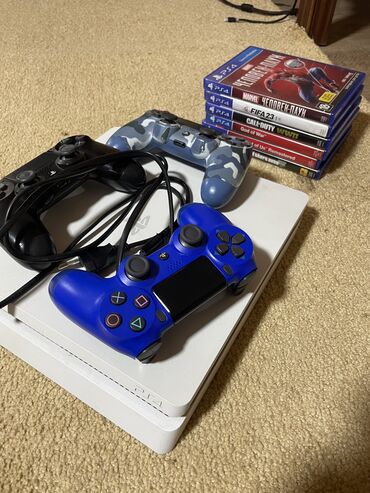 наушники цум: Продаю PS4 slim, в белом цвете,в комплекте идет оригильный шнур,так же