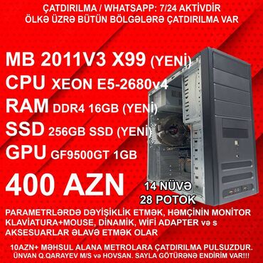 Masaüstü kompüterlər və iş stansiyaları: ⭐TƏK KEYS – 400 AZN ⭐22” Yeni Monitorla dəst – 500 AZN ⭐Videokartsız