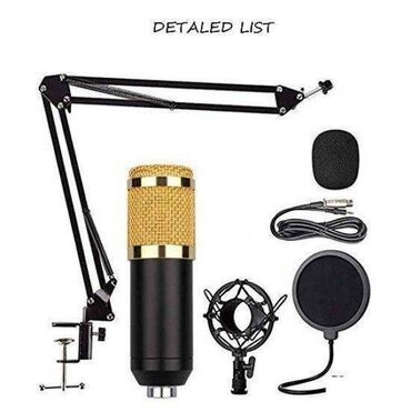 Mikrofoni: Studijski Kondenzatorski Mikrofon BM800 +stalak+pop filter Na — 8