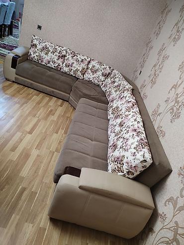 divan kreslo: Krem-qəhvəyi rənglərdə oturma dəsti - Tərkib: 1 ədəd 3 yerlik divan + — 7