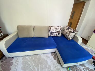 мягкая мебель работа: Угловой диван, цвет - Бежевый, Б/у