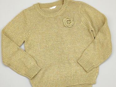 beżowy ażurowy sweterek: Sweterek, 7 lat, 116-122 cm, stan - Dobry