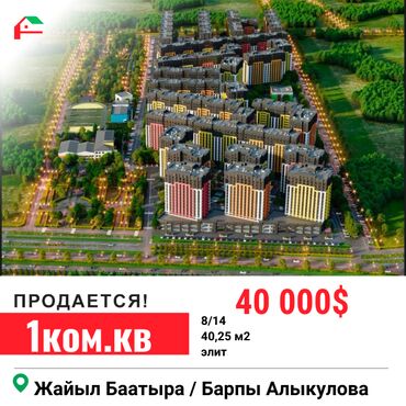 Продажа квартир: 1 комната, 40 м², Элитка, 8 этаж, ПСО (под самоотделку)