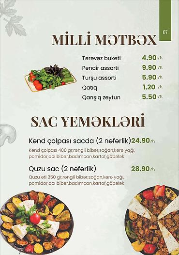 zeytun tursusu: Milli Mətbəx menyusu - Tərəvəz buketi – 4.90 - Pendir assorti – 9.90 — 1