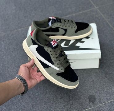 спортивные бриджи мужские: Кроссовки Jordan 1 Low x Travis Scott Olive в оливково-черной