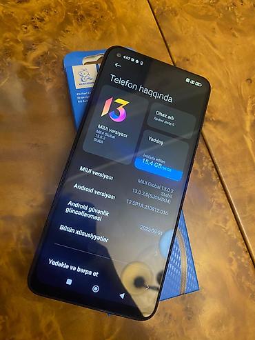 note 9: Redmi Note 9, 64 GB, rəng - Göy, Barmaq izi — 2