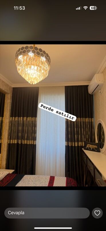 uşaq otağı üçün pərdələr: Perdələr dəsti - Model: İkiqat sistem – qalın qara/blu royal tonlarda