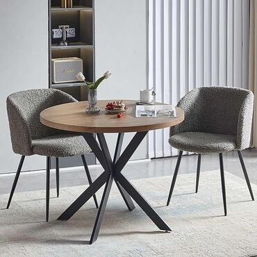 стол для наращивания ногтей: Mətbəx üçün, Açılmayan, Yumru masa, 2 stul