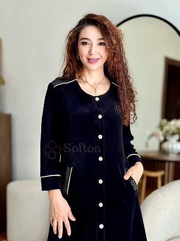 Халаты: Домашнее платье-халат Softon - Материал: мягкий велюр, приятный к — 1