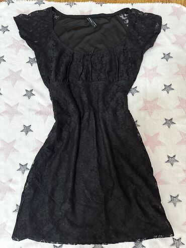 blondy bela haljina: A-Dress M (EU 38), color - Black, Cocktail, Short sleeves
