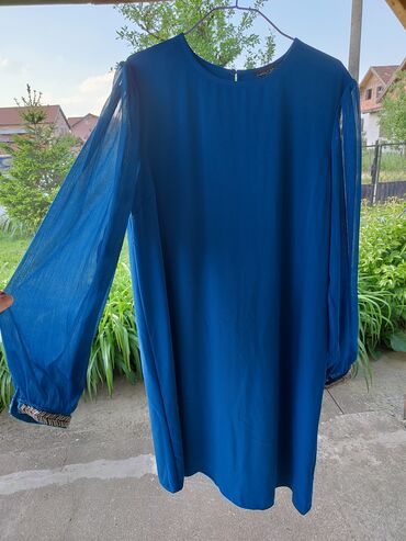tirkizna haljina: XL (EU 42), color - Turquoise, Evening, Long sleeves