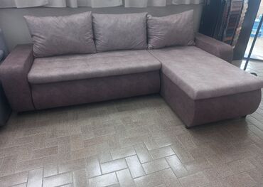 Sectional sofas: Textile, With pull-out mechanism, color - Grey, New