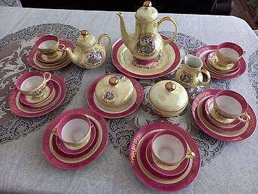 çay servisi: Çay dəsti, rəng - Çəhrayı, Farfor, 6 nəfərlik, Almaniya — 5