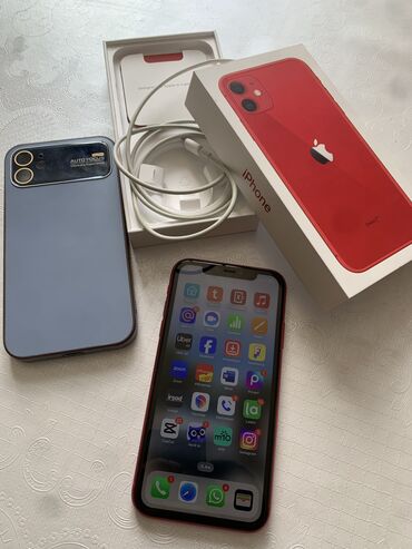 apple 11 ikinci el: IPhone 11, 128 GB, Qırmızı, Simsiz şarj, Face ID, Sənədlərlə