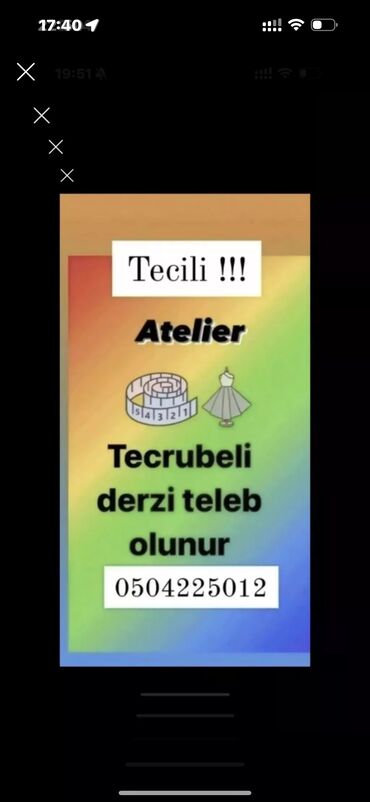 evde derzi isi: Dərzi tələb olunur, 1-2 illik təcrübə, Növbəli qrafik, 10 günlük ödəniş