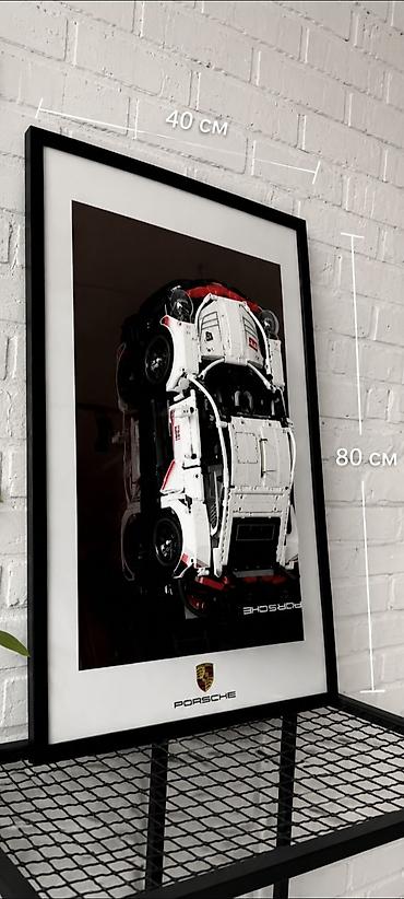 подарок на 8 марта: Постер Porsche 40×80 см в раме - Стильный вертикальный постер с — 2