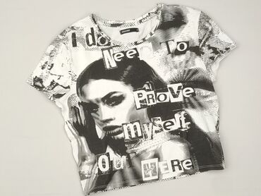 czarne t shirty basic: Women`s T-shirt, Cropp, size M (EU 38)