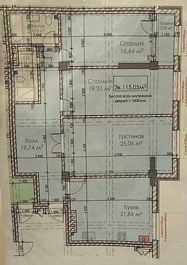Продажа квартир: 3 комнаты, 115 м², АУЦА Элитка, 3 этаж, ПСО (под самоотделку) — 12