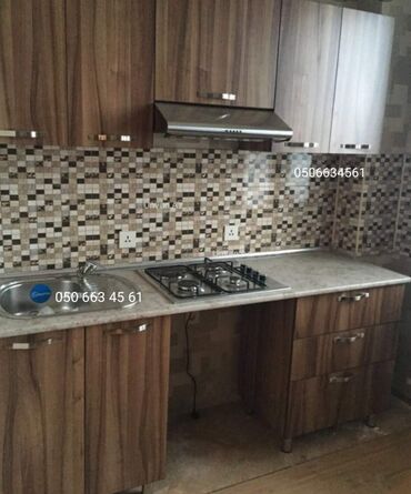 Sifarişlə mətbəx mebeli: Sifarişlə mətbəx dəsti, Özü çəkən petlələr, Mat laminat, Kredit yoxdur, Pulsuz çatdırılma — 17