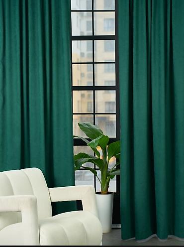 Шторы и занавески: ШТОРЫ .Портьеры из плотной ткани с универсальной шторной лентой - — 1