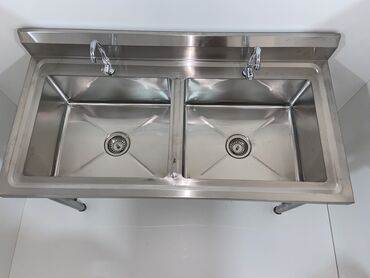 Кухонные мойки: Кухонная мойка, Накладной способ установки, Квадрат форма, Размер: 120 x 60 см — 5