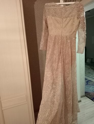 золотое платье: Вечернее платье, Русалка, Длинная модель, Шлейф, M (EU 38)