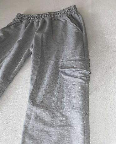 mk baletanke: Sive trenerke/pantalone sa cargo džepovima - Materijal: meka pamučna — 1