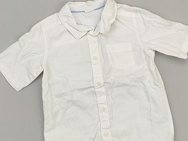 krótka biała koszula: Koszula 1.5-2 lat, stan - Bardzo dobry, wzór - Jednolity kolor, kolor - Biały