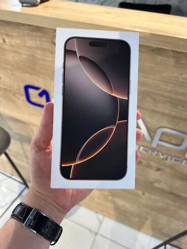 Apple iPhone: IPhone 16 Pro, Новый, 256 ГБ, Desert Titanium, Чехол, Кабель, Коробка, 100 %