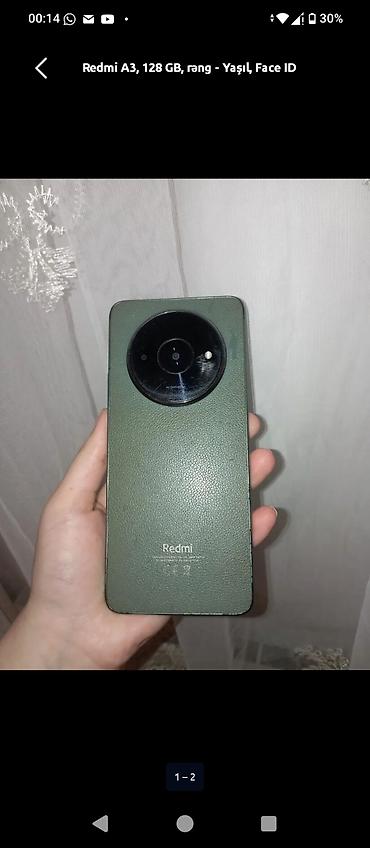 a3 kagiz: Redmi A3, 128 GB, rəng - Yaşıl, Face ID — 3