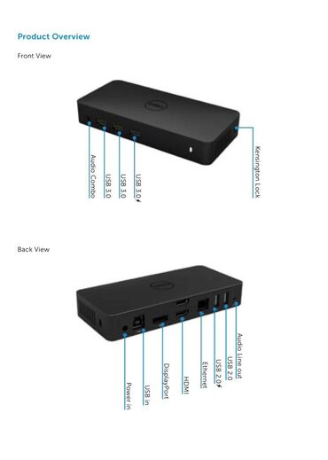 Klaviaturalar: Dell USB 3.0 Dok Stansiyası (model təsviri şəkillərdə) Xüsusiyyətlər