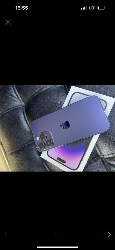 Apple iPhone: IPhone 14 Pro Max, Б/у, 256 ГБ, Deep Purple, Защитное стекло, Чехол, 89 %