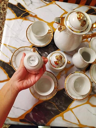 cofee: Qəhvə dəsti, rəng - Ağ, Farfor, 6 nəfərlik — 6