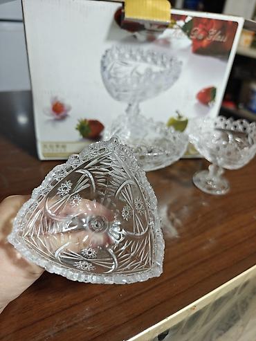 прозрачные стаканы с крышкой: Набор стеклянных креманок/вазал Kai Da Glass - Назначение: для — 2