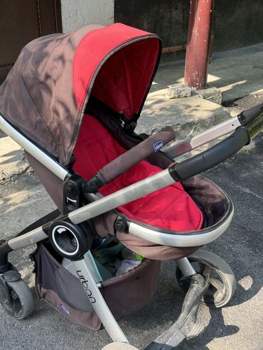 детская коляска гелевые колеса: Балдар арабасы, түсү - Күрөң, Колдонулган