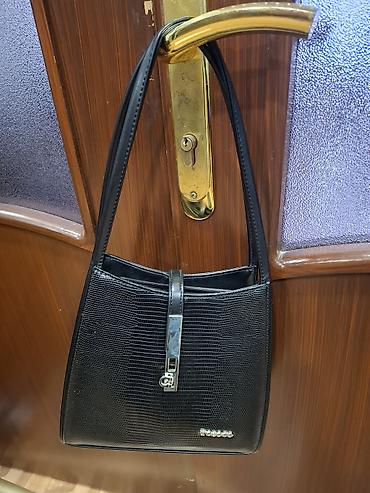 orginal canta: Qara çiyin çantası – Losoco - Rəng: Dərin qara - Material: İlan — 3
