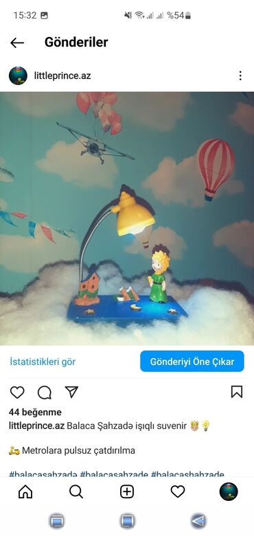 instagram hesabi satilir v Azərbaycan | Digər oyun və konsollar: Little prince ( Balaca şahzadə ) suvenir lampa Little prince diger