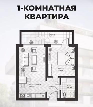 Продажа квартир: 1 комната, 45 м², Элитка, 2 этаж — 2