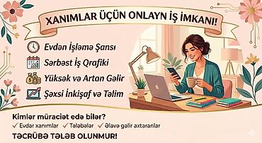 такси аренда машин: Xanımlar üçün onlayn iş imkanı! - Evdən işləmə şansı - Sərbəst iş — 1