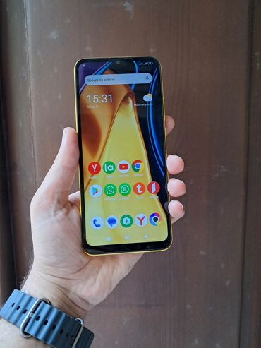 запчасти на телефон флай изи 3: Poco C40, 32 ГБ, цвет - Желтый, Отпечаток пальца