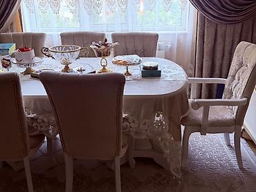 ag mebel destleri: Yemək otağı üçün klassik üslubda masa 8nəfərlikdir açılır 12 nəfərlik — 1