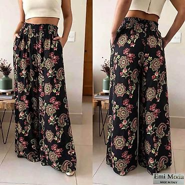 ps helanke: Ženske široke pantalone sa printom – Emi Moda, Made in Italy - Kroj — 9