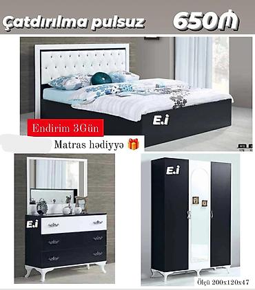 Qara-ağ dizaynda yataq otağı dəsti - Qiymət: 650 ₼ - Çatdırılma