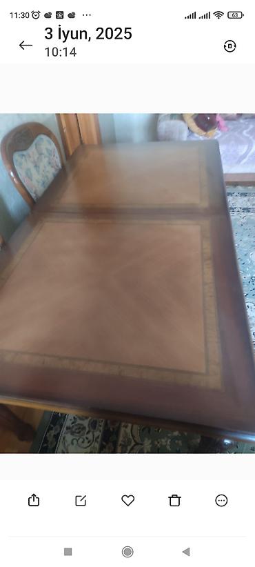 taxda stolpa: Klassik üslublu yemək otağı dəsti - Material: tam ağac (taxta — 7