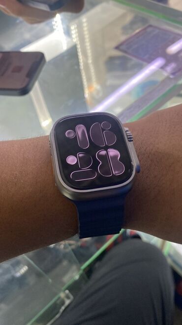 Башка акылдуу сааттар: Смарт‑часы в стиле Apple Watch Ultra 2(крупный прямоугольный корпус с