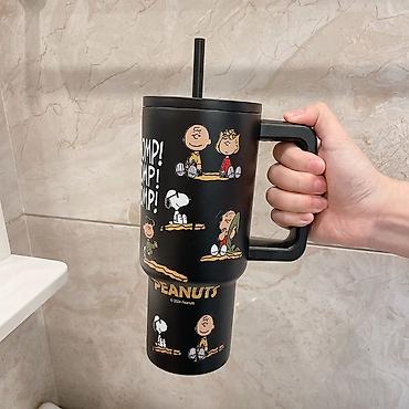 Стильная термокружка с трубочкой Peanuts (1.1 литра, нержавеющая